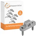 Produktbild: 6x Wandösen Metall Vorzelteile – Befestigung Dachstange Wohnwagen inkl Schrauben