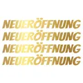 Produktbild: Finest Folia 4X Neueröffnung Schriftzug Set Aufkleber für Schaufenster Laden Geschäft Fenster Sticker Werbung selbstklebend wetterfest KX046 (Motiv 04, Gold Metallic)