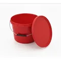 Produktbild: BENBOW Aufbewahrungssystem Eimer mit Deckel 30 20 10 1 0,5 L Rot Lebensmittelecht Eimer, Polypropylen - Lebensmittelecht, Geschmacksneutral, Auslaufsicher, (20-tlg., PZH-, BRC- und DIN-ISO-zertifiziert), für Lebensmittel, Farben, Chemikalien rot 10 ml | Ø 29 cm x 22 cm