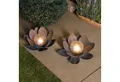 Produktbild: esotec LED Gartenleuchte Solar Dekoleuchten Lotusblüten 2er Set D=26cm 2700K warmweiß 102087, LED fest integriert