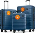 Produktbild: TRAVELY Premium Koffer Set: 77cm, 67cm & 55cm Handgepäck Koffer in einem Set, sehr robuste Reisekoffer mit sanften Rollen & TSA Schloss, Reisekoffer, Koffer & Trolleys