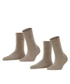 Produktbild: ESPRIT Damen Socken Uni Multipack W So Baumwolle einfarbig 2 Paar, Braun Nutmeg Melange 5410, 39-42