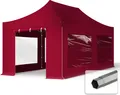 Produktbild: TOOLPORT 3x6m Stahl Faltpavillon, inkl. 4 Seitenteile, rot