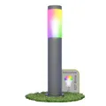 Produktbild: linovum BOSEA-A Wegeleuchte außen LED mit Smart Home WLAN E27 Glühbirne RGB+W - Edelstahl Sockelleuchte anthrazit 50cm IP44 230V