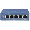 Produktbild: Hikvision 4 Port PoE Switch 10/100/1000M + 1 Uplink 1000M RJ45, Kunststoffgehäuse, kompatibel mit Desktop, Laptop, Drucker, Server