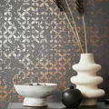 Produktbild: Vliestapete Kreise Textiloptik Shabby Anthrazit Kupfer Metallic 35119 (5,61€/1qm