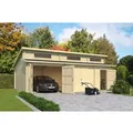 Produktbild: Lasita Garage Hawaii Set mit Holztoren 780 cm x 520 cm Natur/Unbehandelt