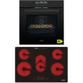 Produktbild: KB ELEMENTS Sparset, Einbauherd Set, Herdset, Glaskeramikkochfeld 77cm, Einbaubackofen 60cm, 9 x Funktionen, AQUA CLEAN, DV1/109 - Schwarz