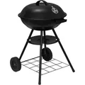 Produktbild: Holzkohlegrill Holzkohle Kugelgrill Standgrill mit Räder 44 73CM, Barbecue Grill für Garten Camping, Schwarz - Woltu