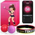 Produktbild: TEKXYZ Reflexball mit Zähler-App und Online-Community, 2 Stufen, Boxball mit Stirnband für Reaktion, Agilität, Schlagtempo und Hand-Auge-Koordination