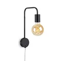 Produktbild: BRILONER Leuchten – Retro Bettleuchte, Wandleuchte, Leselampe mit Stecker, Kippschalter, 1x E27, max. 10 Watt, Metall, Schwarz, 2086-015