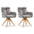 Produktbild: Stühle Esszimmer 2er Set Polsterstühle Armlehne Sessel Drehbar Grau Homestyle4u