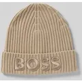 Produktbild: BOSS Beanie aus reiner Schurwolle Modell 'LARA_HAT' in Beige, Größe 1