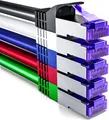 Produktbild: deleyCON 5x 1m CAT7 Netzwerkkabel - 10 Gigabit - RJ45 Patchkabel Ethernet Kabel (Kupfer, SFTP PiMF Schirmung) - LAN DSL Switch Modem Router Patchpanel CAT7 CAT6 CAT5 - Bunt