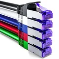 Produktbild: deleyCON 5x 1m CAT7 Netzwerkkabel - 10 Gigabit - RJ45 Patchkabel Ethernet Kabel (Kupfer, SFTP PiMF Schirmung) - LAN DSL Switch Modem Router Patchpanel CAT7 CAT6 CAT5 - Bunt