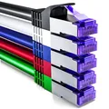 Produktbild: deleyCON 5x 1m RJ45 Patchkabel CAT7 Rohkabel Netzwerkkabel LAN DSL Kabel bunt