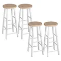 Produktbild: WOLTU Barhocker 4er Set mit Fußstütze, 71 cm Hohe Barstuhl aus Stabilem Metallgestell, Einfache Montage - für Küche, Bartheke und Esszimmer - Hell Eiche