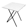 Produktbild: Klapptisch Holz/Metall Campingtisch Gartentisch Beistelltisch weiß 45x45x50 cm