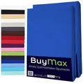 Produktbild: Buymax Spannbettlaken 2-er Set, Doppelpack, Bettlaken, Jersey 100% Baumwolle, Gummizug: rundum, (2 Stück), 90x200 100x200 140x200 160x200 180x200 cm, Matratzen bis 25 cm Höhe blau 80 cm x 200 cm