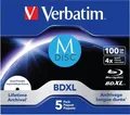 Produktbild: Verbatim Blu-ray M-DISC BD-R XL 43834 | 100GB | 1-4x | Jewelcase 5er Pack | Inkjet Printable | Weiß