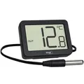 Produktbild: Digitales Innen-Außen-Thermometer 30.1066 schwarz, wasserdichter Temperaturfühler