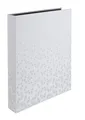 Produktbild: HERMA Ringbuch A4 Weiß, schmal, 4 Ringe, 46 mm breit, Ringordner mit veredeltem Dreieck Muster und Softtouch Oberfläche, Hardcover Ordner für Fotohüllen, Prospekthüllen und Sammelhüllen
