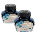 Produktbild: 2x Pelikan 4001 Nachfülltinte 30ml Tinte Tintenfass Glas blau-schwarz 301028