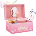 Produktbild: Jewelkeeper - Spieluhr Schmuckkästchen für Mädchen mit drehender Ballerina, Rosa Design - Schwanensee Melodie