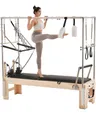 Produktbild: VEVOR Pilates Reformer, Pilates Trainingsgerät für Heim-Fitnessstudio, Studio-Nutzung, Dual Resistance Pilates Bett, Feder und Schnur, Reform Kit für Fortgeschrittene und Anfänger