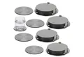 Produktbild: HAC24 Glasuntersetzer Edelstahl Untersetzer Set Tassenuntersetzer Tischuntersetzer, Set, 28-tlg., Inkl. Halterung, Ø 10 cm