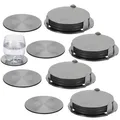 Produktbild: 28tlg. Glasuntersetzer Set Edelstahl Glas Untersetzer Ø 10 cm Inkl. Halterung