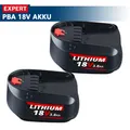 Produktbild: 2er Set Für Bosch PBA 18V 3.8Ah Akku PSB 18 LI,PST 18 LI,PSR 18 LI,1600A005B0