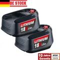 Produktbild: 2x Für Bosch Akku PBA 18V 3.8Ah XL Power For All Alliance 54Wh OvP Green Werkz