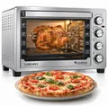 Produktbild: TurboTronic Minibackofen – EVS45 – 45 l, 2000 W, Umluft, Drehspieß, Edelstahl, 2 Backbleche, Timer, Innenbeleuchtung, kompakter Tisch- und Pizzaofen