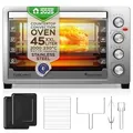 Produktbild: TurboTronic Elektrobacköfen mit Umluft, Grill & Drehspieß | 30 L, 38 L & 45 L Edelstahl-Tischbacköfen mit Timer & Doppelglastür für Pizza, Braten, Aufläufe (45L)