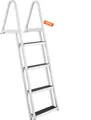 Produktbild: VEVOR Dockleiter, 4 abnehmbare Stufen, 159 kg Tragkraft, Bootsleiter aus Aluminiumlegierung mit 10 cm breiter Stufe und rutschfester Gummimatte, für das Einsteigen in Schiffe/Seen/Schwimmbäder/Meere