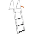 Produktbild: Mophorn - vevor Dockleiter, 4 abnehmbare Stufen, 159 kg Tragkraft, Bootsleiter aus Aluminiumlegierung mit 10 cm breiter Stufe und rutschfester