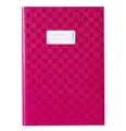 Produktbild: HERMA 7452 Heftumschlag A4 Bast Pink, Hefthülle mit Beschriftungsetikett & Baststruktur aus strapazierfähiger & abwischbarer Polypropylen-Folie, Heftschoner für Schulhefte, farbig