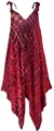 Produktbild: GURU SHOP Boho Batik Jumpsuit, Sommer Overall, Hosenkleid - Rot/schwarz, Damen, Synthetisch