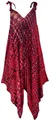 Produktbild: Boho Batik Jumpsuit, Sommer Overall, Hosenkleid - rot/schwarz