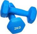Produktbild: Neopren Hanteln 2 kg Blau Amazon Basics Gewichte Fitness Training