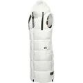 Produktbild: Navahoo Steppweste Schnuffelchen (1-tlg) warme Damen Outdoor-Weste lang mit Kapuze weiß XXL (44)