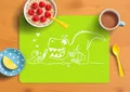 Produktbild: Silikon Tischset, Platzmatte, Platzdeckchen, Kleckermatte für Kinder mit Dinosaurier hellgrün - rutschfest und abwischbar, 40 x 30 cm