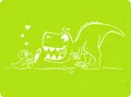Produktbild: Silikon Tischset Platzmatte Kleckermatte für Kinder mit Dinosaurier hellgrün ...