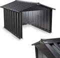 Produktbild: Juskys Mähroboter Garage mit Satteldach - Rasenmäher Dach Carport aus Metall - 98 x 89 x 63 cm - Sonnen- und Regenschutz für Rasenroboter - Anthrazit