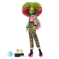 Produktbild: Monster High Fearbook Venus McFlytrap-Puppe und Zubehör zum Thema Unter-der-Erde-Club, einschließlich Collegejacke, Jahrbuch und Gartenwerkzeug, JDR59