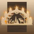 Produktbild: weigla - Schwibbogen original Erzgebirge I LED Lichterbogen Weihnachten I Motiv Hirschfamilie I 7 Lampenkerzen + 1 Ersatzlampe I 7 x 34 V, 0,2 W, E10 I beleuchtete Weihnachtsdeko innen