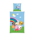 Produktbild: Herding Bettwäsche Peppa Pig, Kopfkissenbezug 80 x 80 cm mit Wende-Motiv, Bettbezug 135 x 200 cm, Mit Reißverschluss, 100% Baumwolle/Renforcé