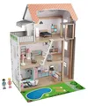 Produktbild: Playtive Puppenhaus Set Holz 3 Etagen mit Balkon und Klingel inkl. 2 Biegepuppen