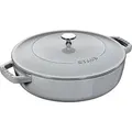 Produktbild: STAUB Bratpfanne de Gusseisen rund, Deckel mit Kamindesign und Selbstausgusssystem de, Durchmesser de 28 cm, 3,7 L, Graphitgrau - Grau